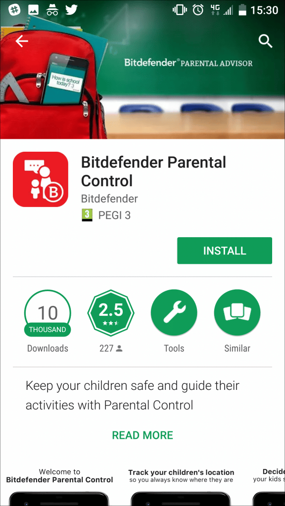يعد Bitdefender Parental Control حلاً قويًا للآباء الذين يفضلون منصات الأجهزة المحمولة