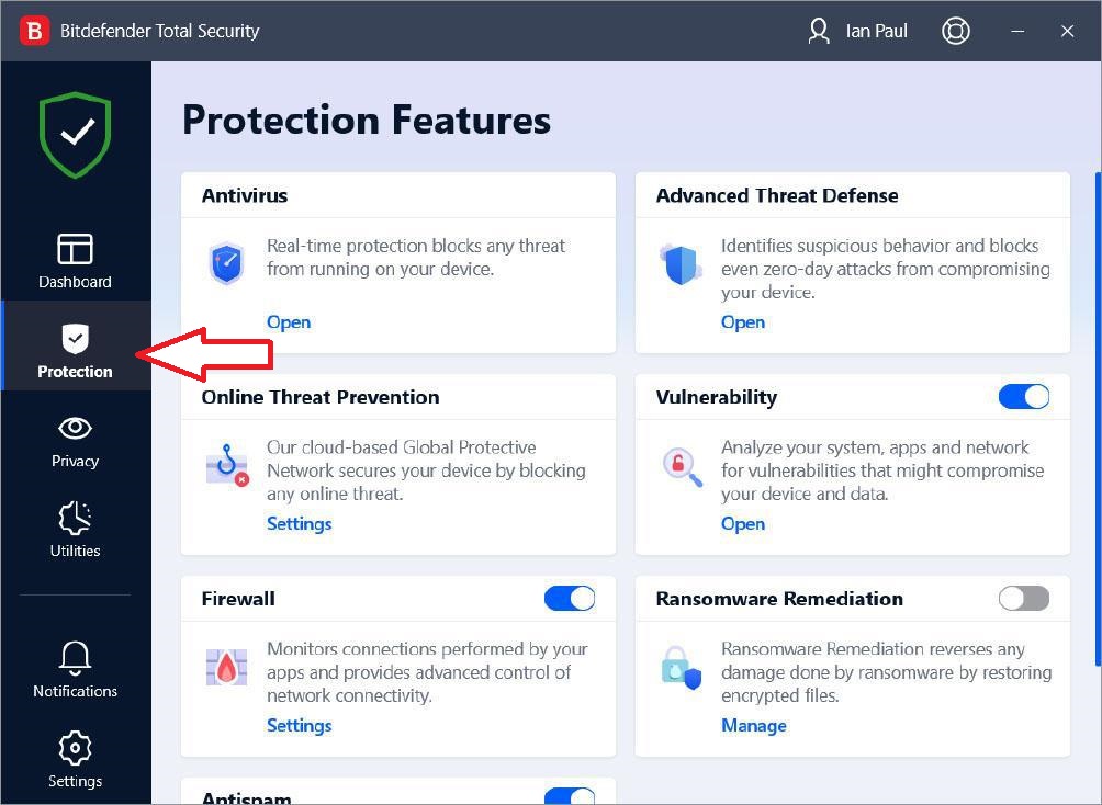 دليل الوصول إلى مجلد Bitdefender Quarantine Folder للعثور على قسم الحماية
