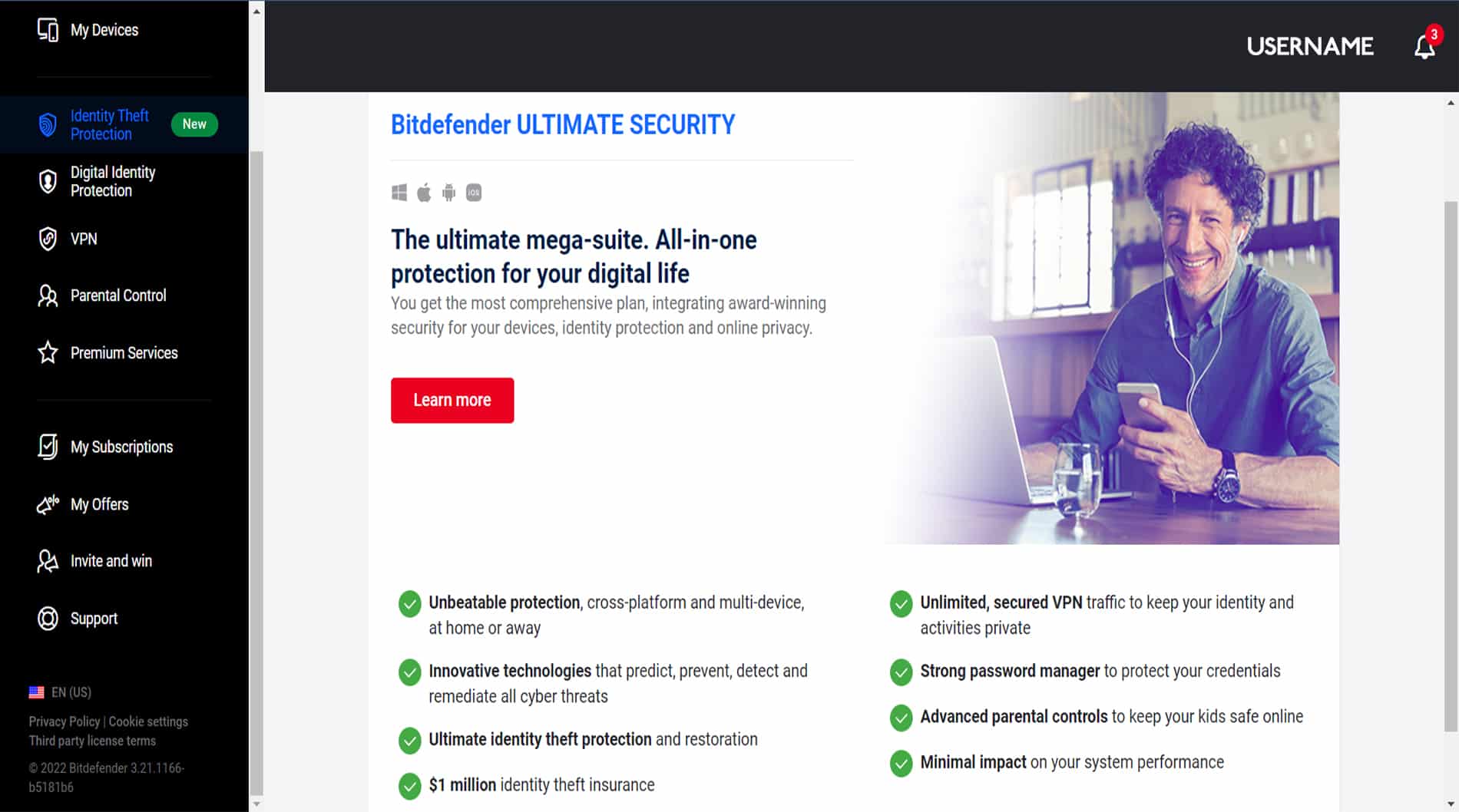 Protecting User Accounts Is One of the Advanced Features of Bitdefender Central That You Can Easily Activate