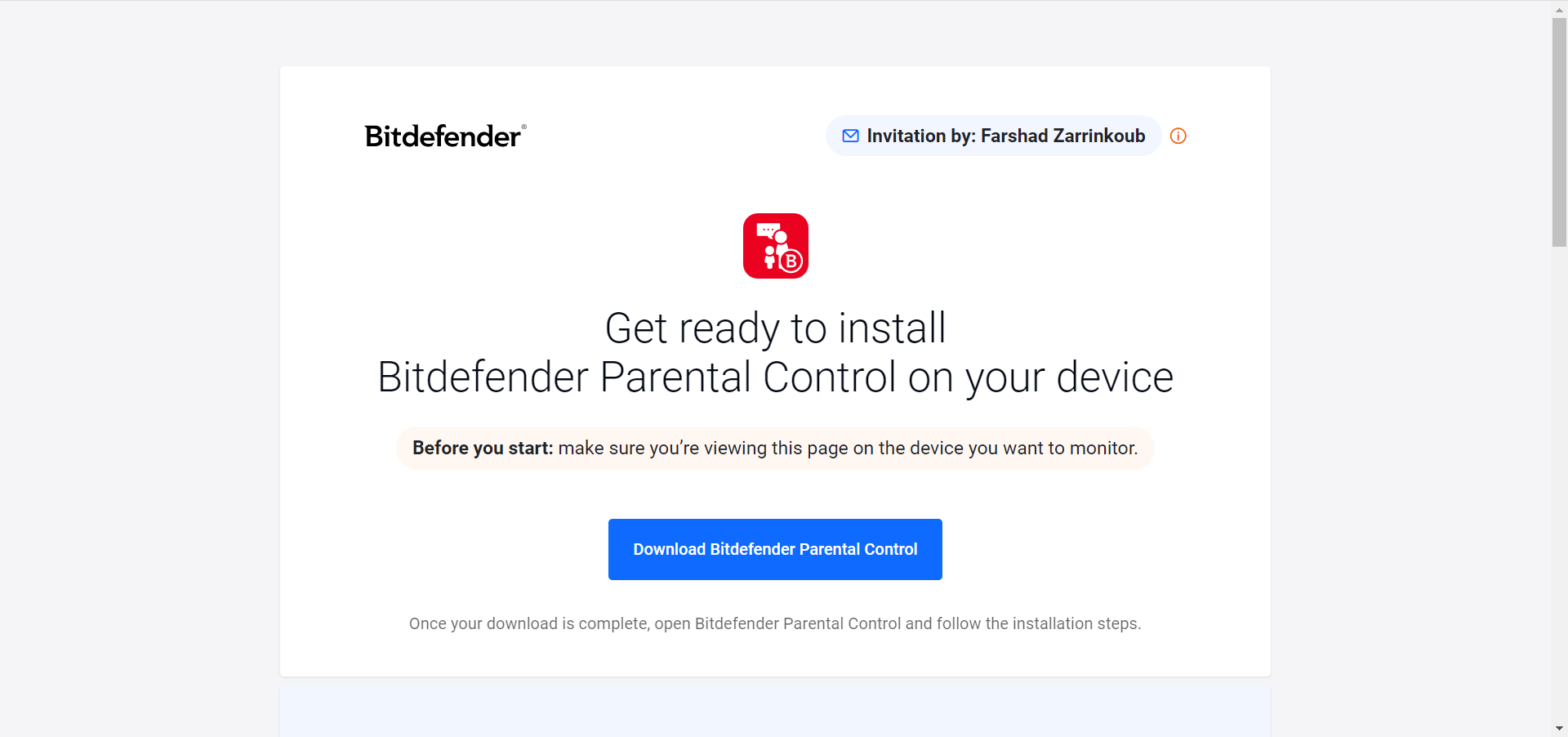 Installation Kit Will Save on Child Device After You Click on Download Link