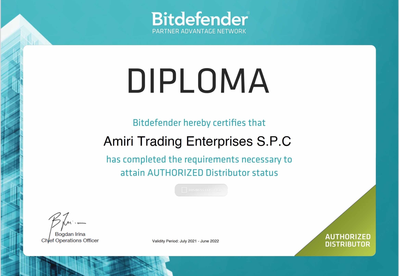 AlAmiri Computers Trading Is the Authorized Seller of All Bitdefender Products in the Middle East