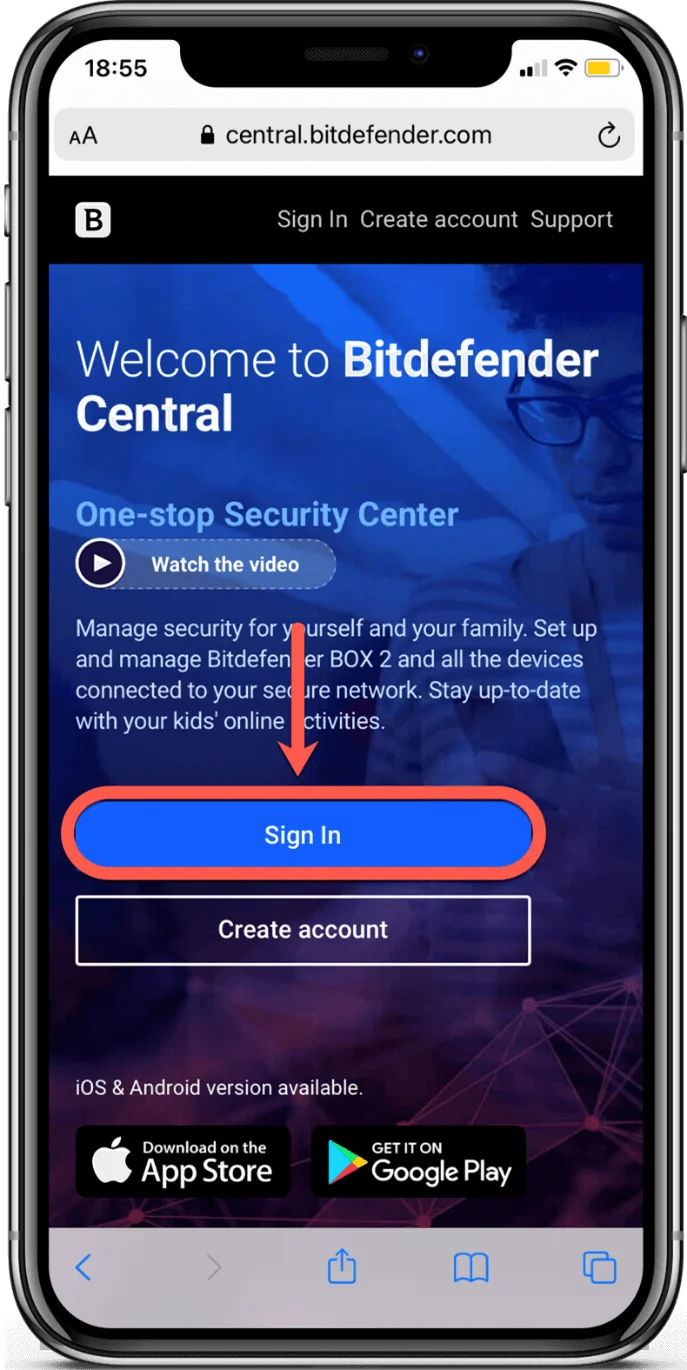 Bitdefender Central iOS Activation