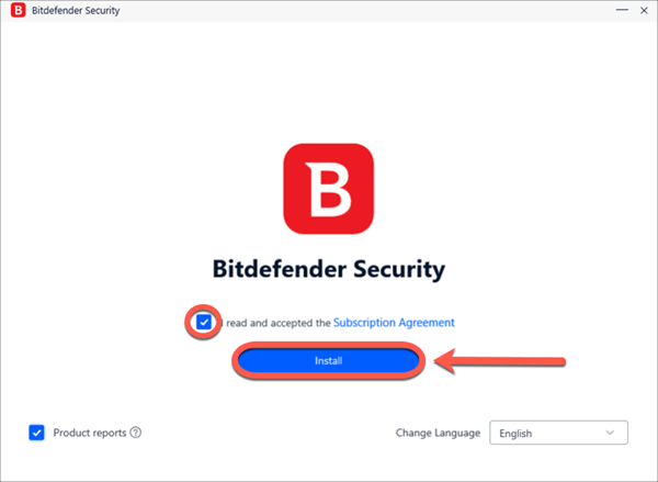 Bitdefender Security Installation