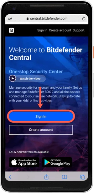 Central Login Android
